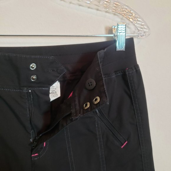 WonderWink WonderFlex Black Embroidered V-Neck Cargo Zip Jogger Scrub Set Small - Picture 12 of 15